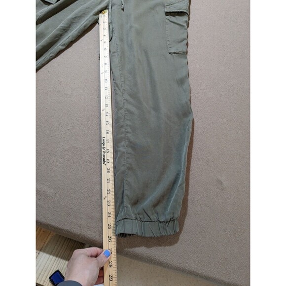 Love Tree Women's Tencel Pants Cargo Joggers Green Drawstring Pull On Size L - Picture 9 of 9